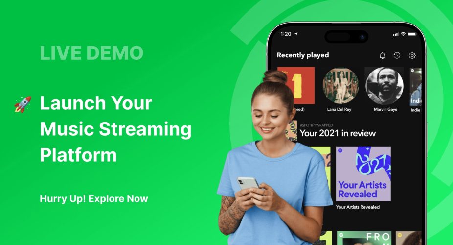 Spotify like music streaming app demo