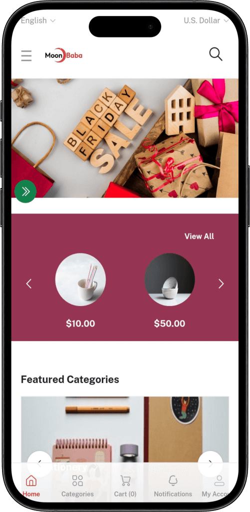 alibaba clone home screen