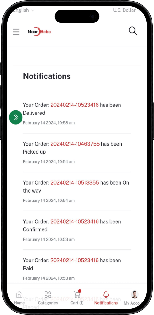 alibaba clone order details screen