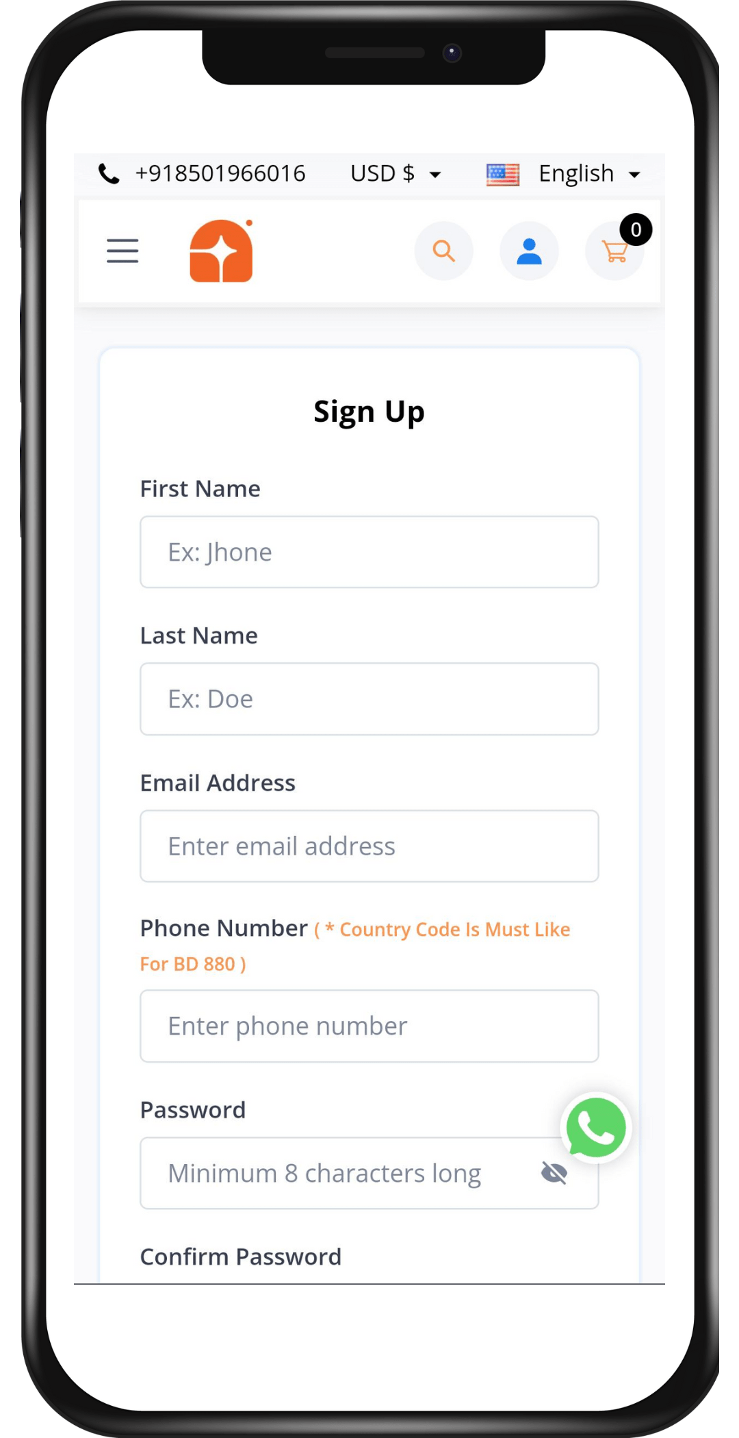 Amazon clone sign up screen