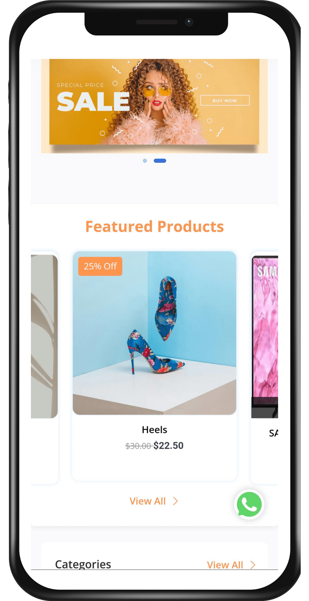 Amazon Clone Single Feature product screen