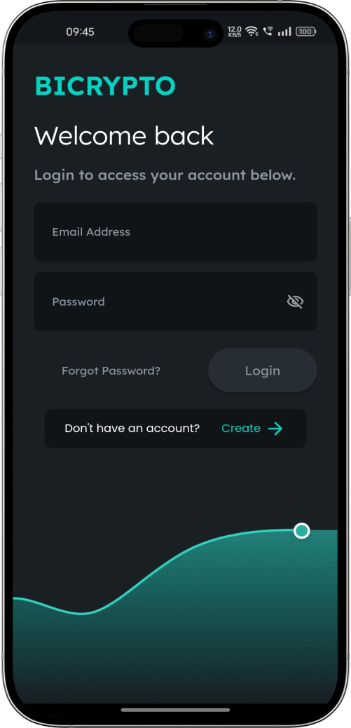 Binance clone login screen
