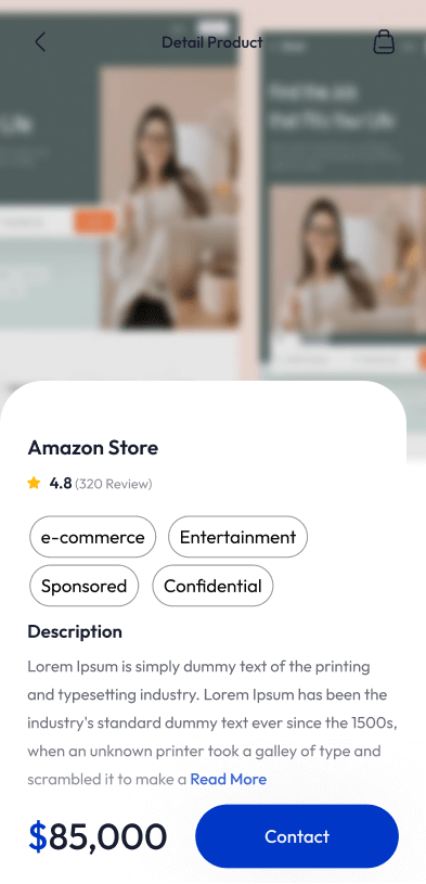 Business deatils on listing screen