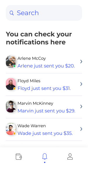 Cash App Clone Notifications Screen
