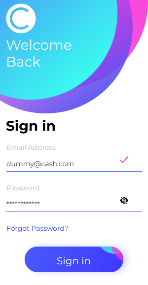 Cash App Clone Sign in Screen