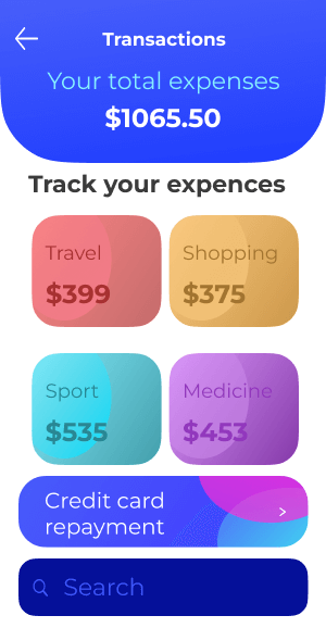 Cash App Clone Total Expenses Screen