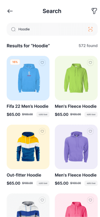 Ebay clone search screen