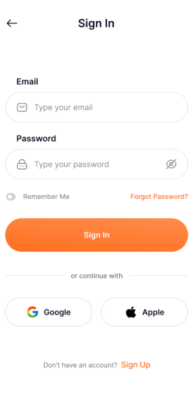 Ebay clone sign in screen