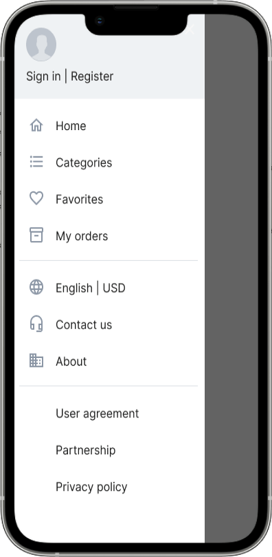Etsy Clone User Sign Up Screen