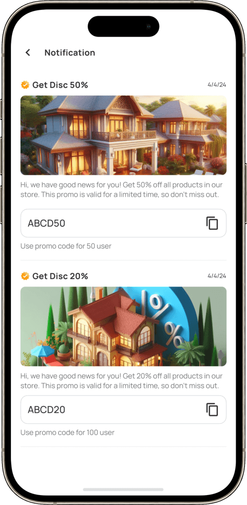 Expedia Clone Notification screen