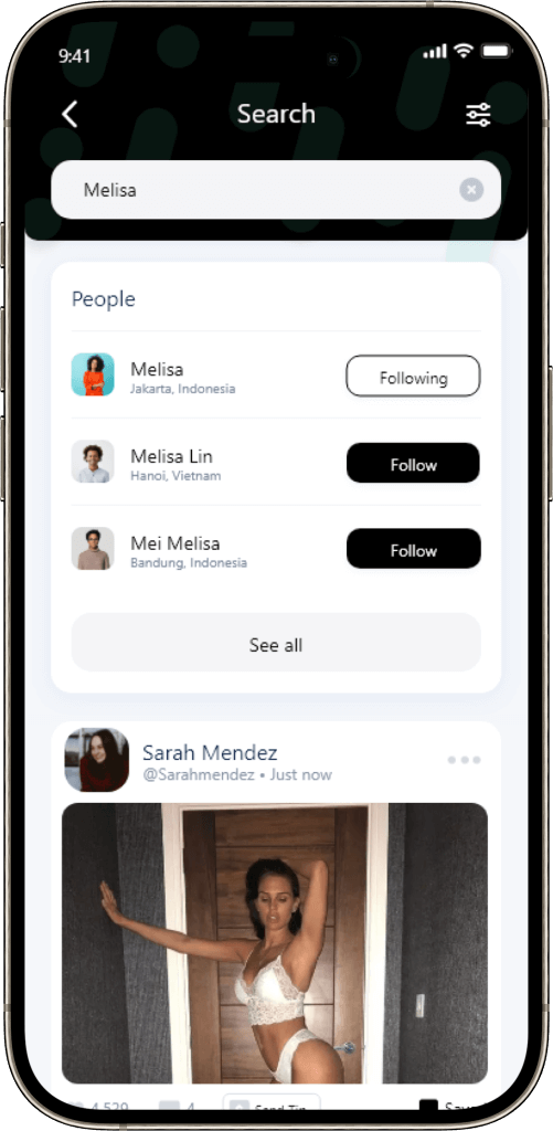Fansly Clone Search and Follow Creator Screen