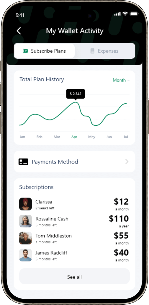 Fansly Clone Wallet Screen