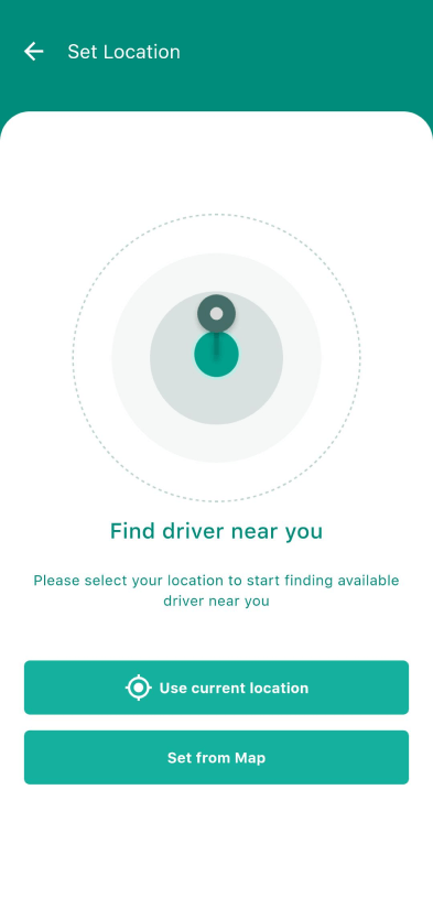 Find best ride near you screen