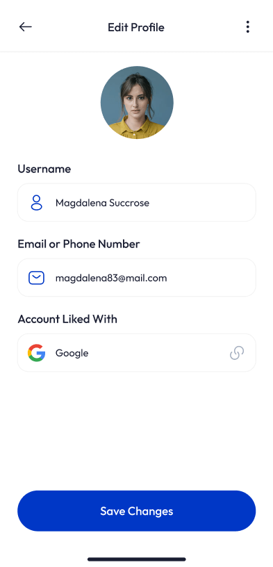 Flippa clone user account screen