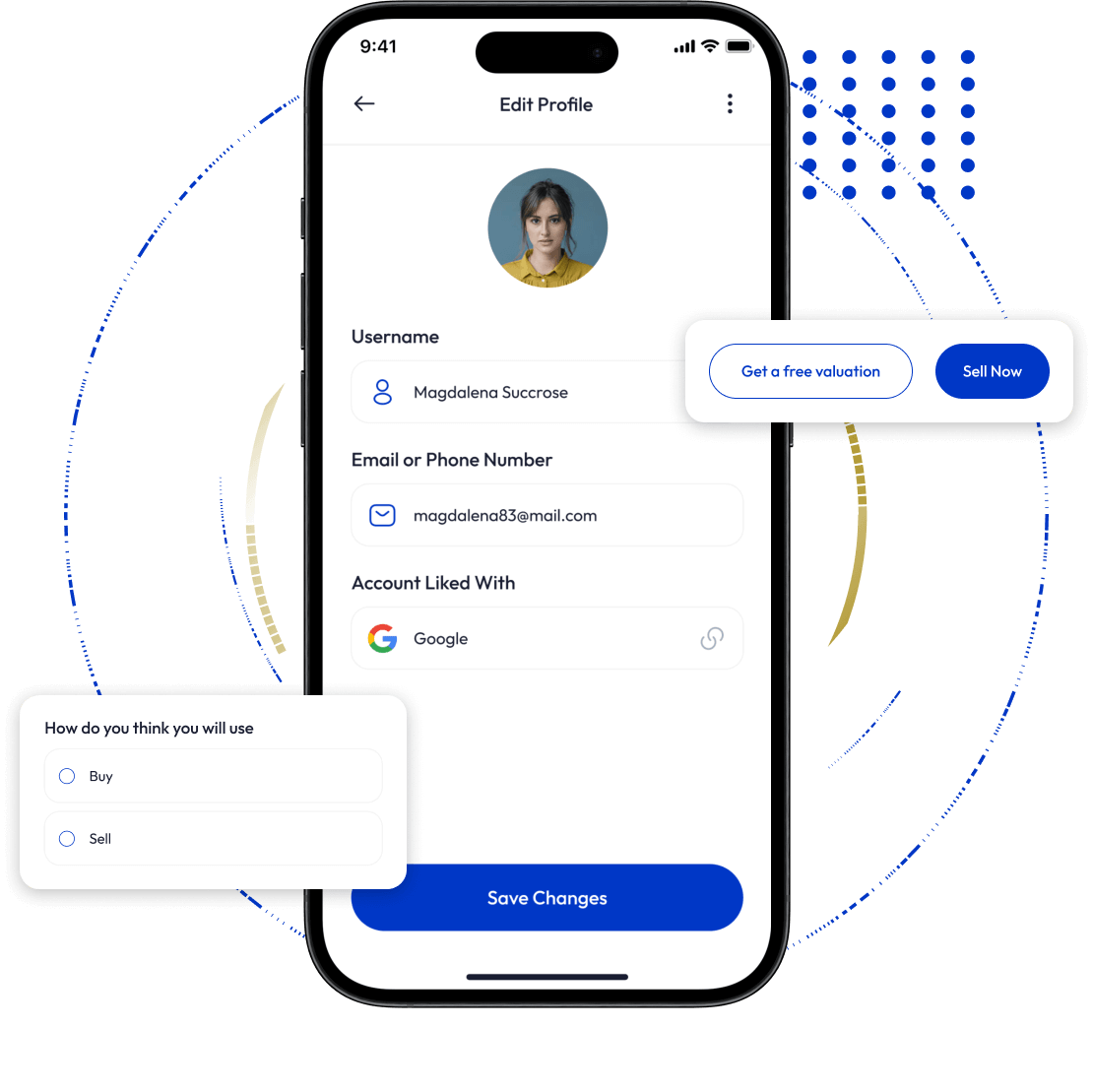 Flippa clone user profile screen