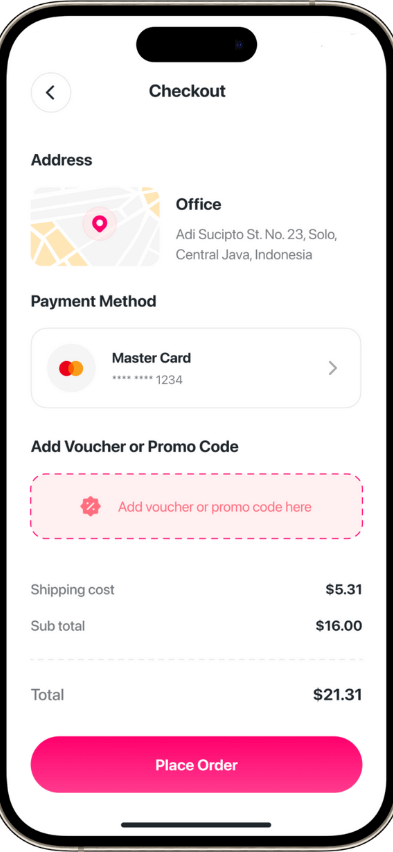 Foodpanda clone checkout screen