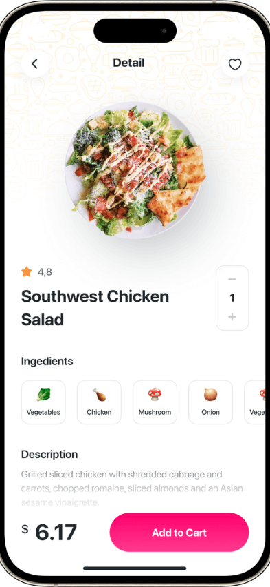 Foodpanda clone food screen