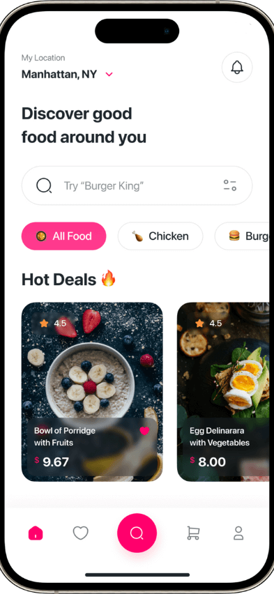 Foodpanda clone home screen