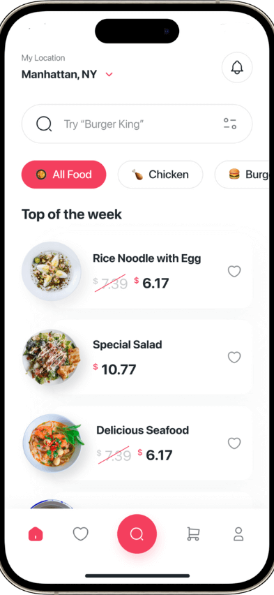 Foodpanda clone popular food screen