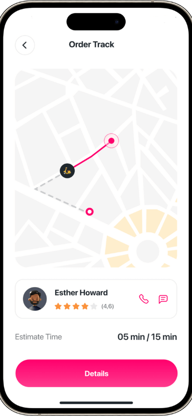 Foodpanda clone track order screen