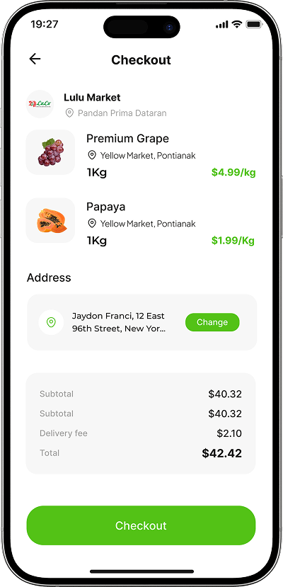 FreshDirect clone checkout screen