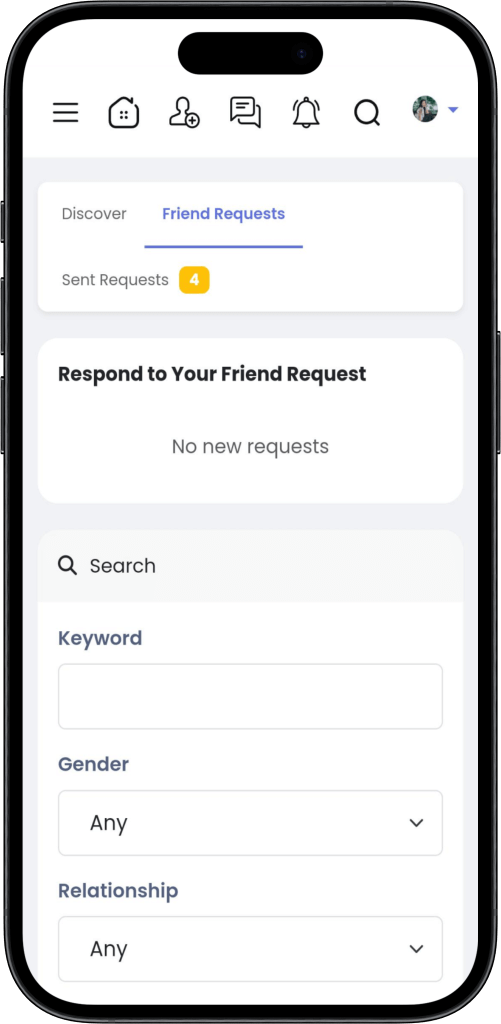 friend request app screen