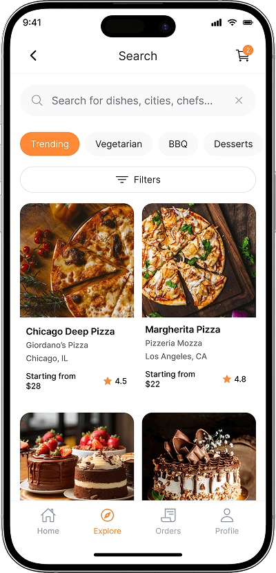 Goldbelly clone trending dishes screen