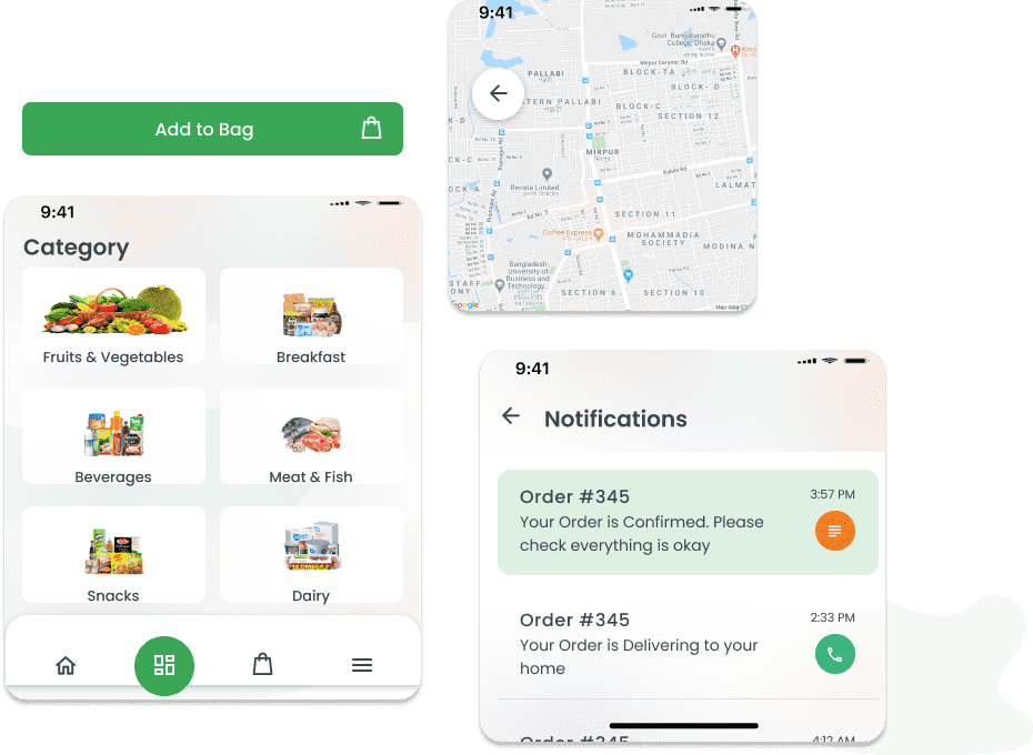 Order groceries app screen