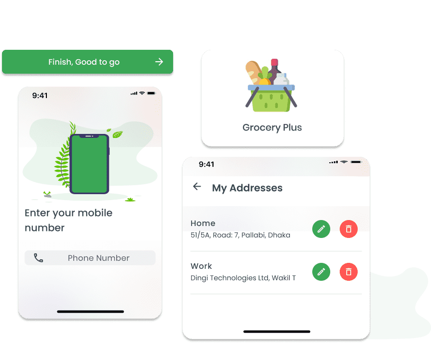 Store panel features of grocery app