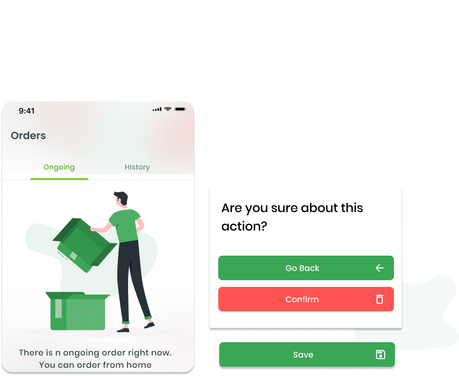 Provider grocery app features and orders