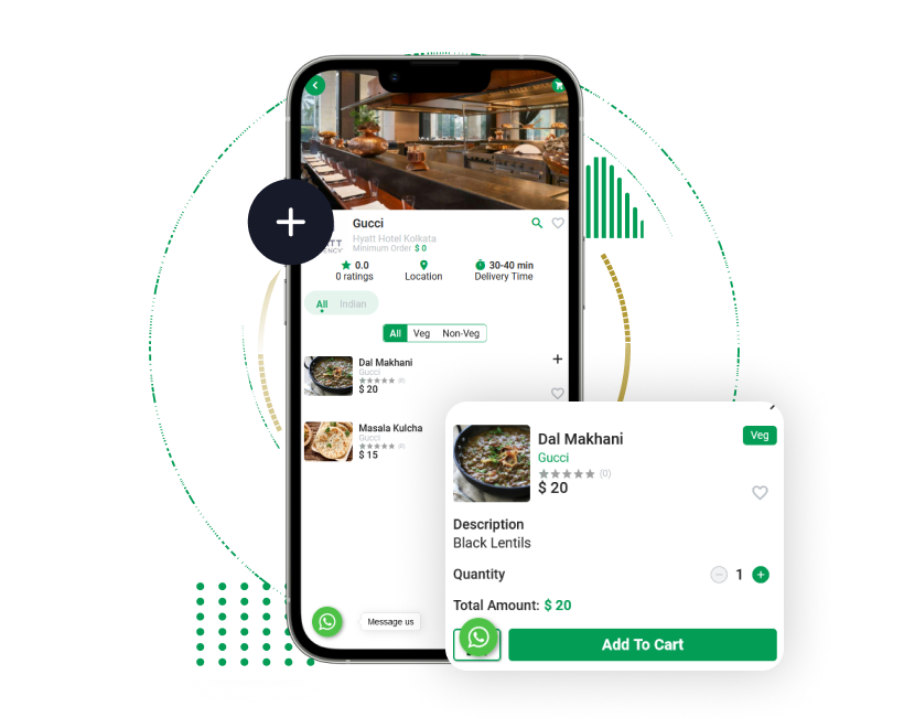 Restaurants & menu items screen