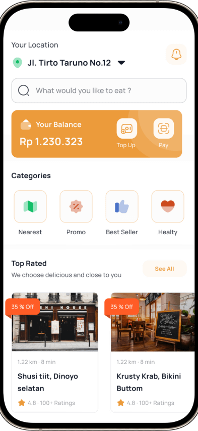 GrubHub Clone location screen