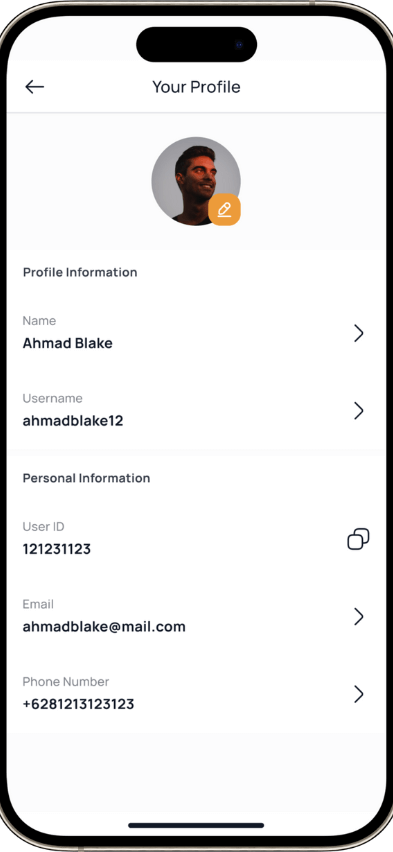 GrubHub Clone profile screen