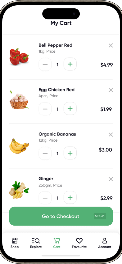 Instacart Clone cart screen