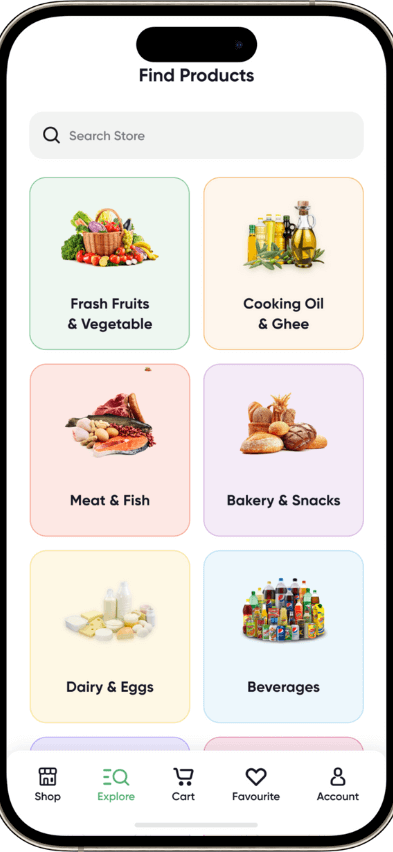 Instacart Clone category screen