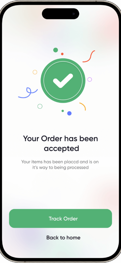 Instacart Clone order placed screen