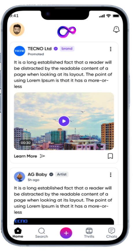 Instagram clone share posts screen