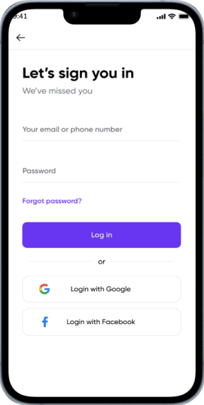 Instagram Clone user sign-in Screen