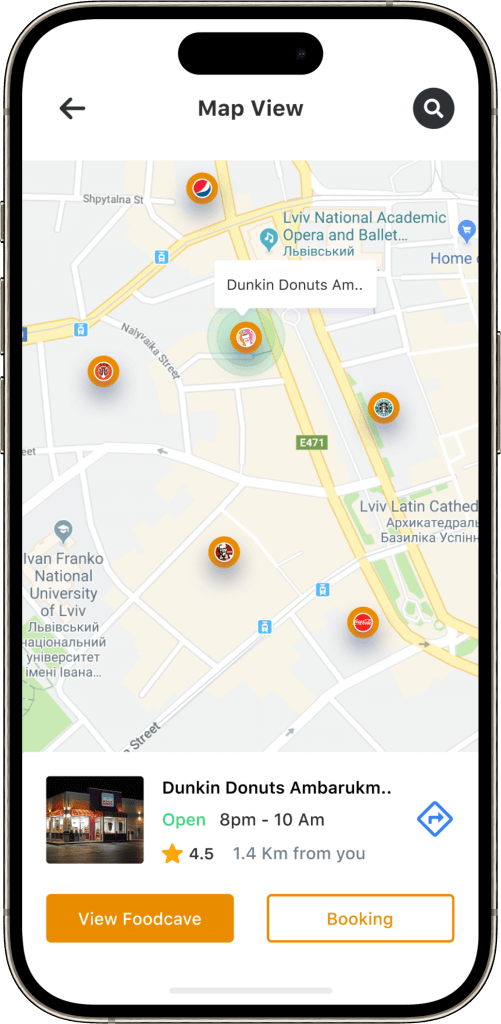 JustEat Clone map screen