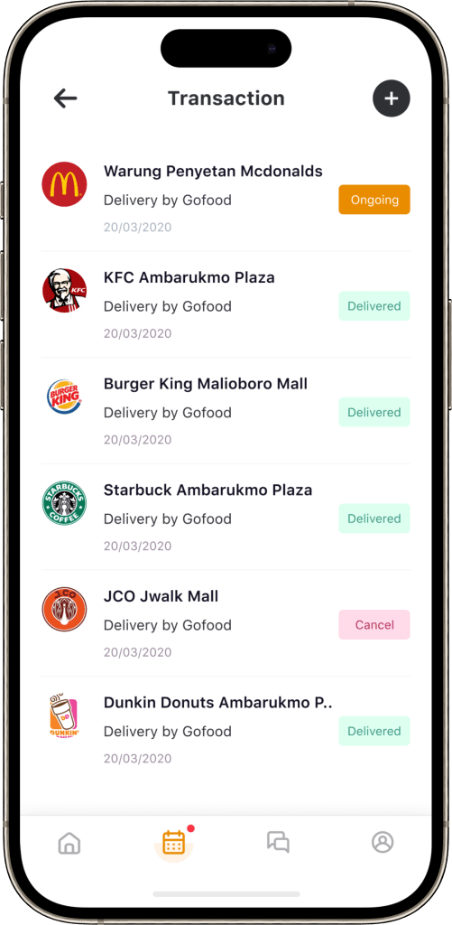 JustEat Clone Transaction Screen