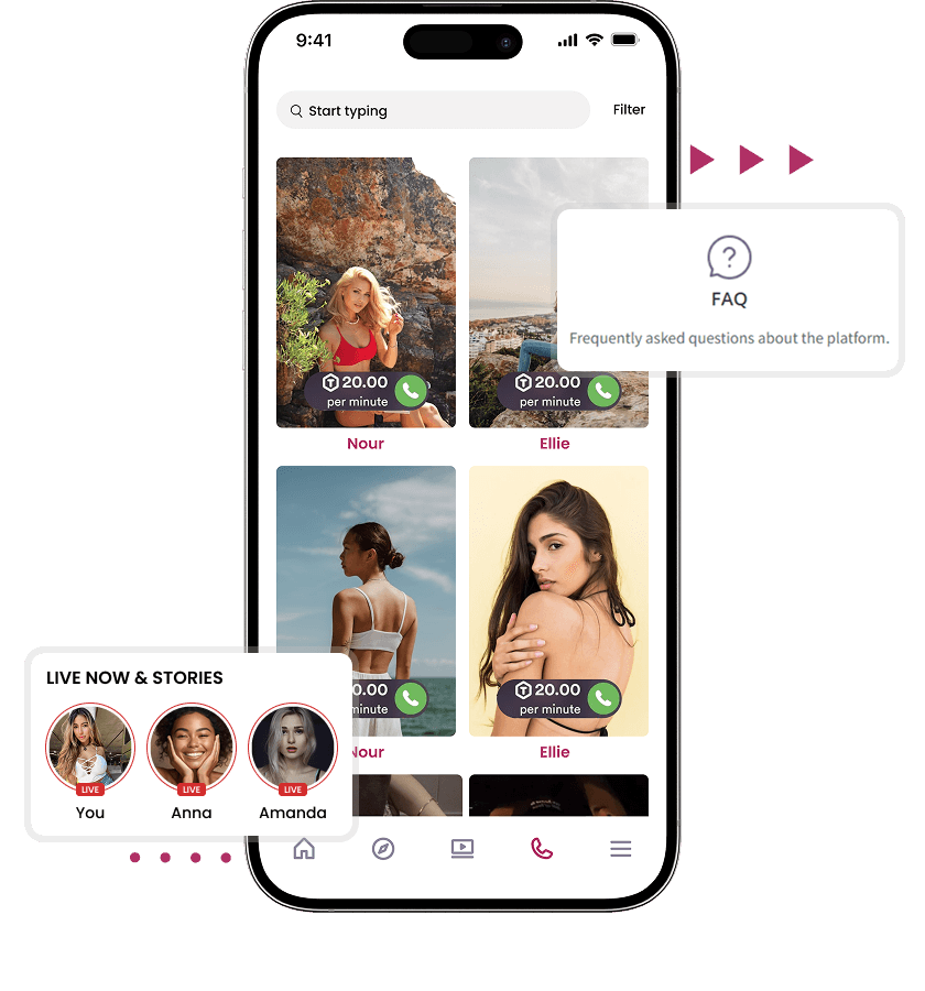 JustForFans Clone creator-fan calling and stories feature