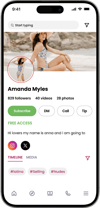 JustForFans Clone creator profile screen