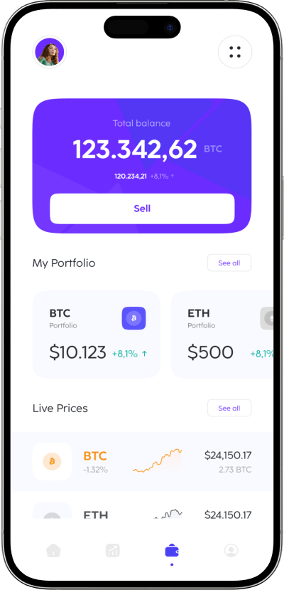 LocalCryptos clone wallet screen