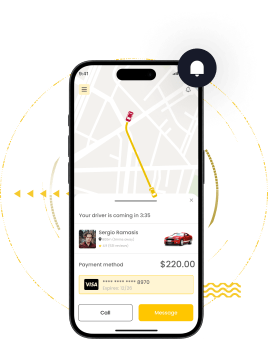 Lyft clone Ride live tracking app screen