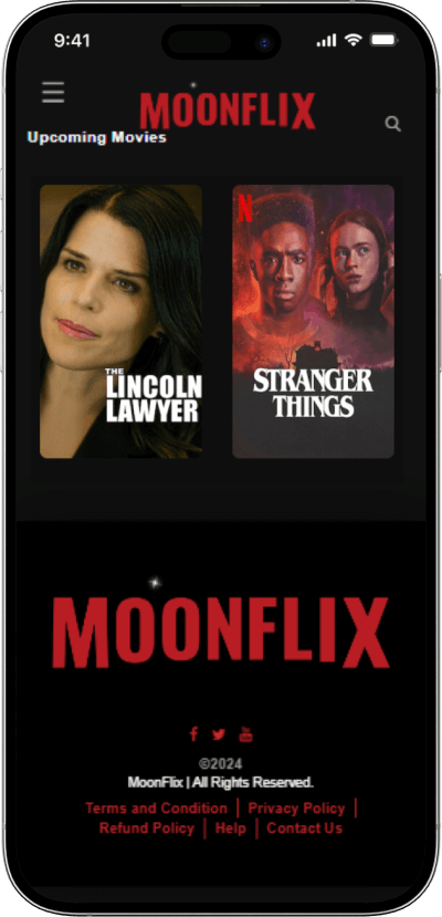 Netflix clone upcoming shows screen