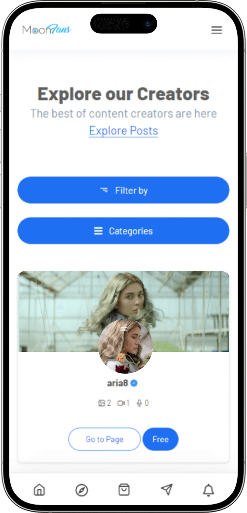 Onlyfans clone explore creators screen