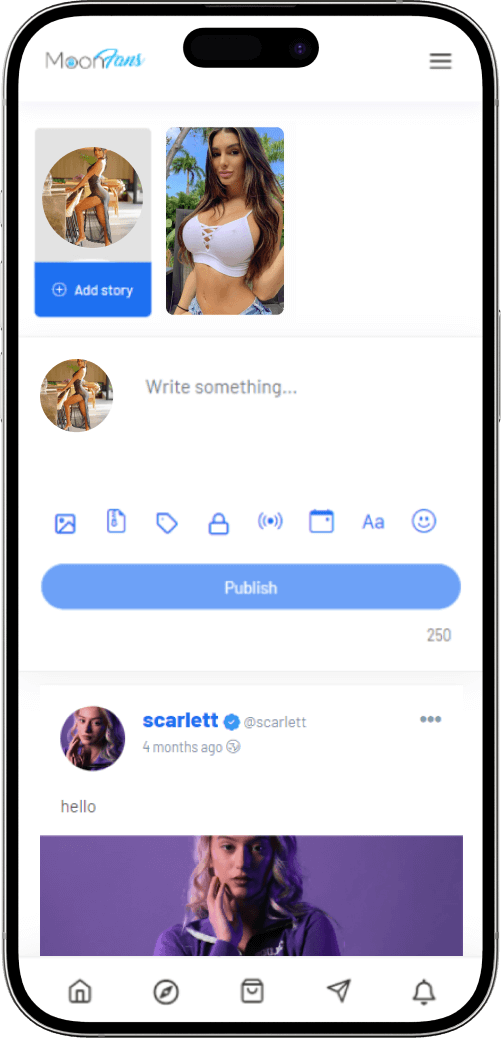 OnlyFans Clone post creation screen