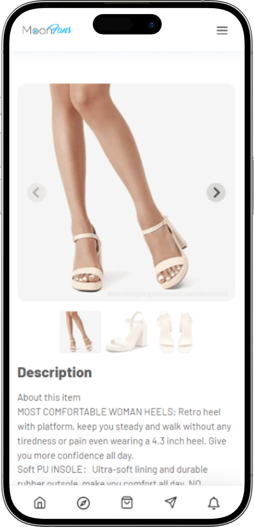 OnlyFans clone product details screen
