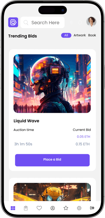 OpenSea Clone auction timer screen
