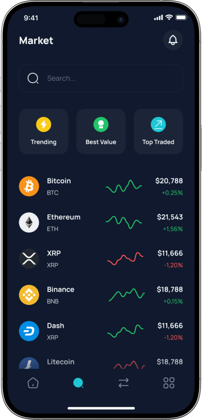 Pancakeswap clone market insights screen